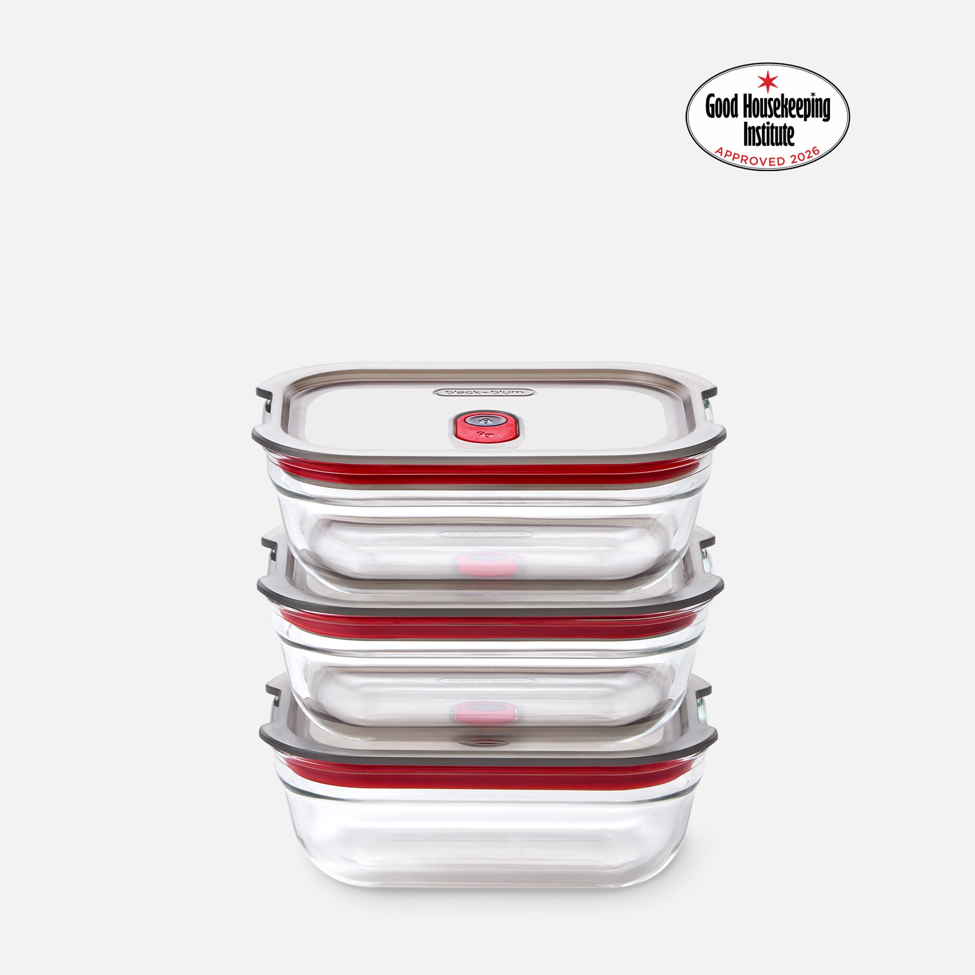 Stack + Nest Glass Food Containers X3