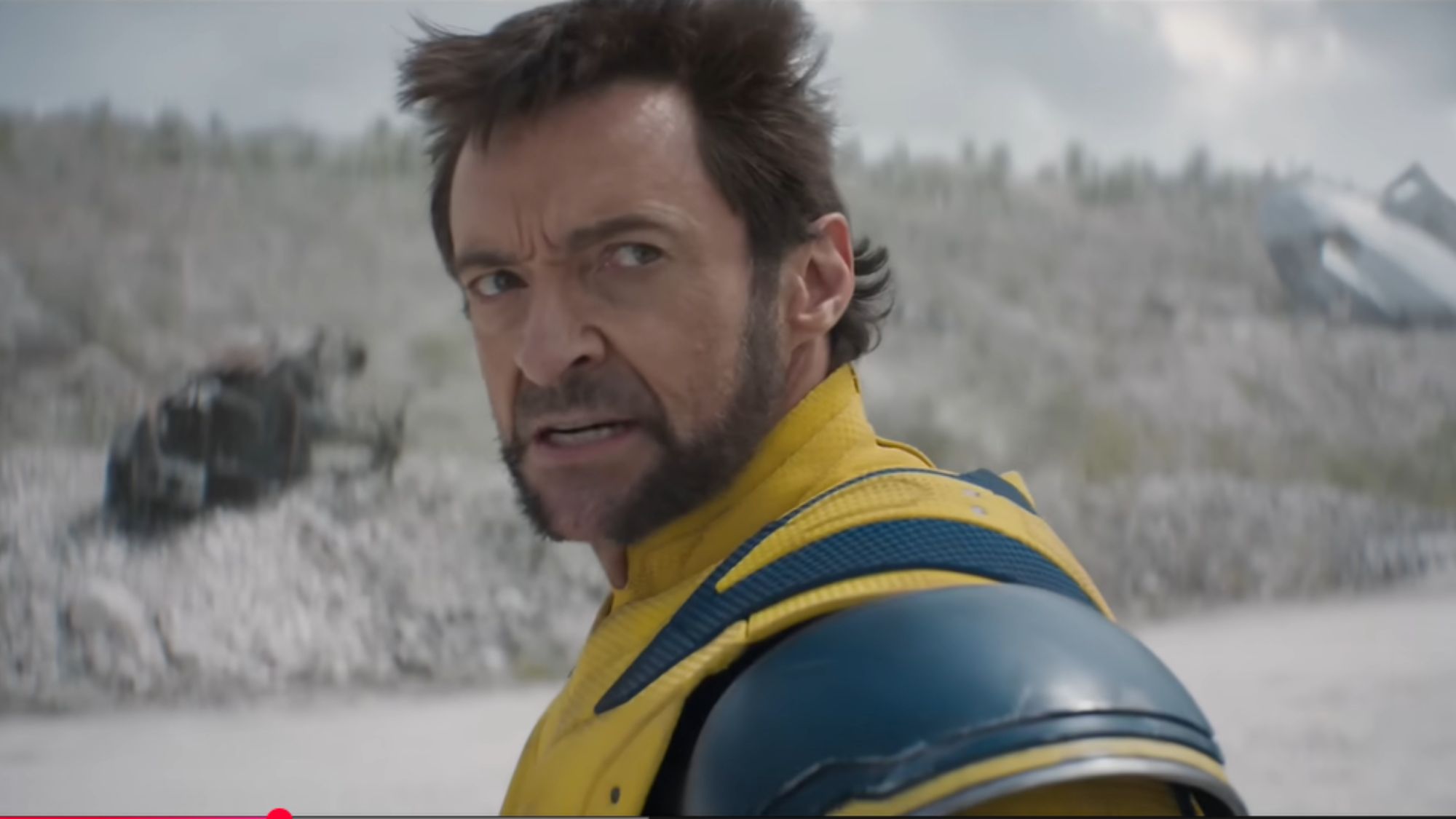 Hugh Jackman as Wolverine in Deadpool and Wolverine.