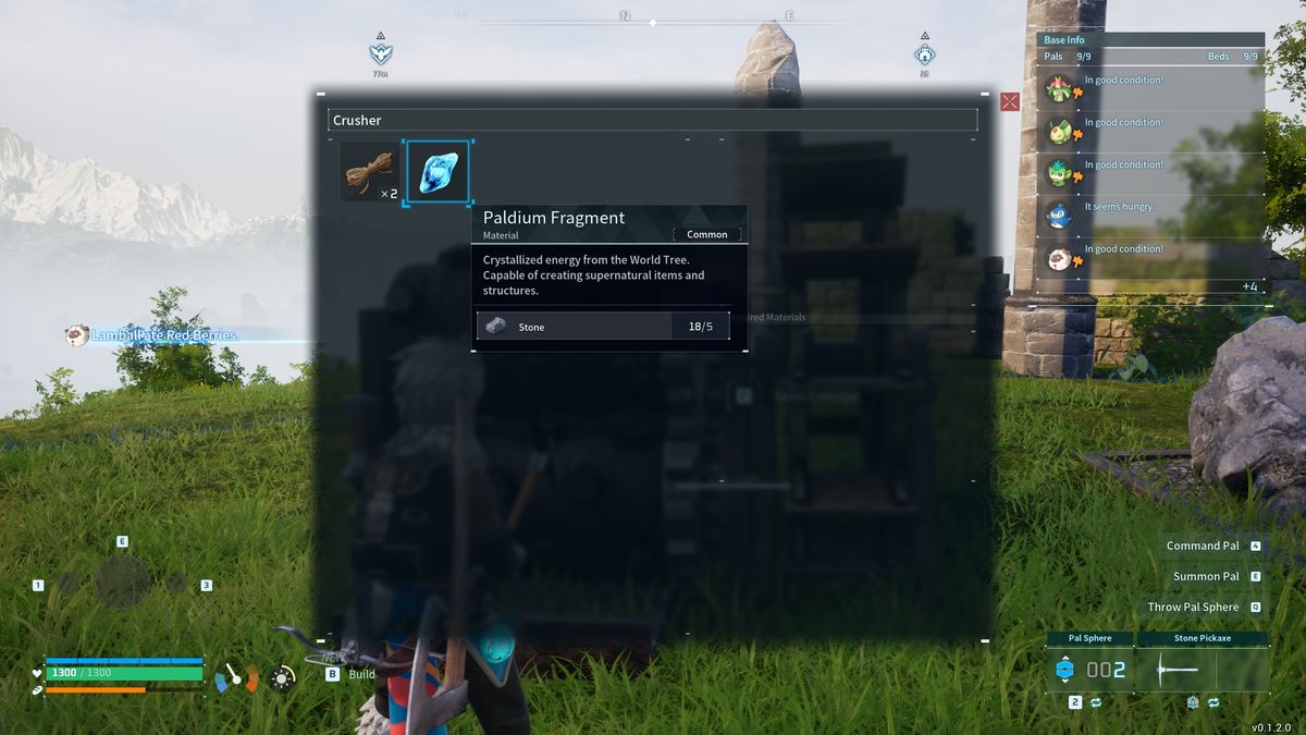 Palworld Paldium Fragments - Using the Crusher