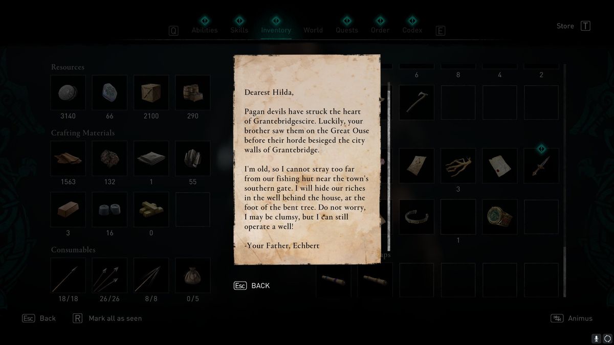 AC Valhalla Grantebridgescire treasure hoard map location