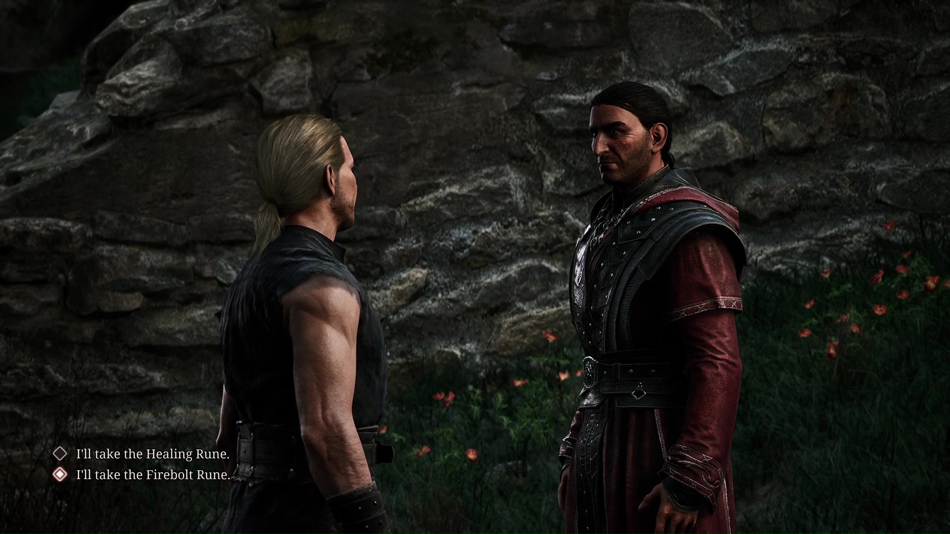 A player chooses between Healing and Firebolt runes in Gothic 1 Remake