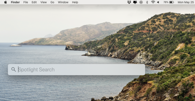 How to move the Spotlight search bar on macOS