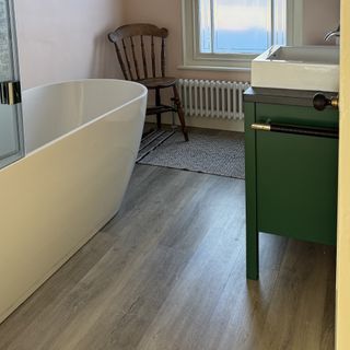 luxury vinyl flooring in bathroom