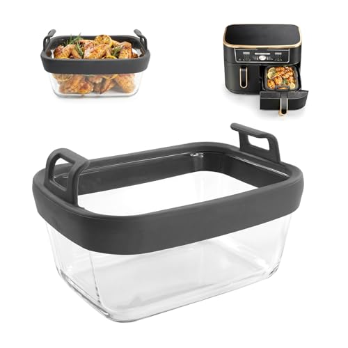 Air Fryer Glass Baking Dish for Ninja Af400uk, Af451uk, 20x14cm,1 Pack