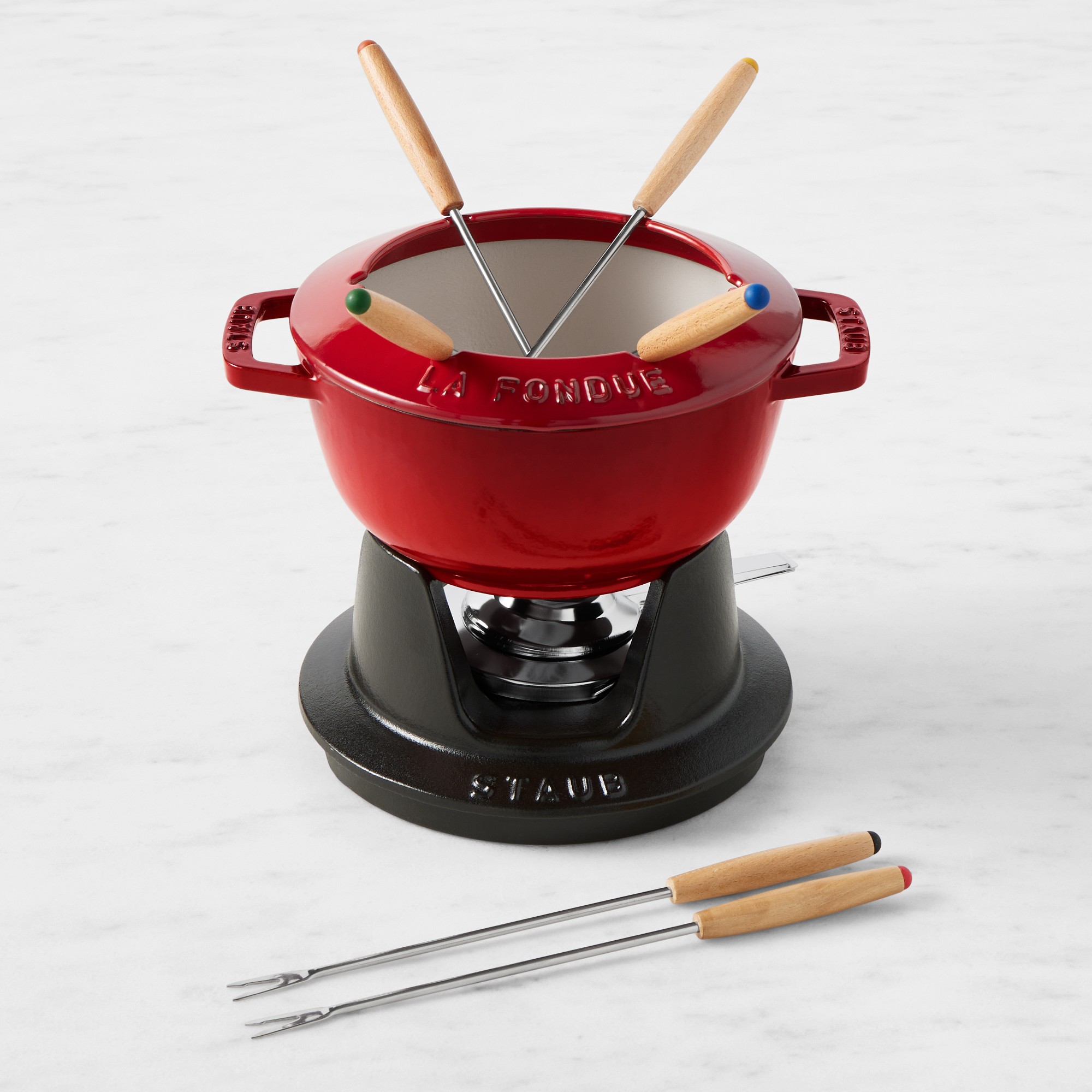 Staub Enameled Cast Iron Fondue Pot, 1.75 Qt