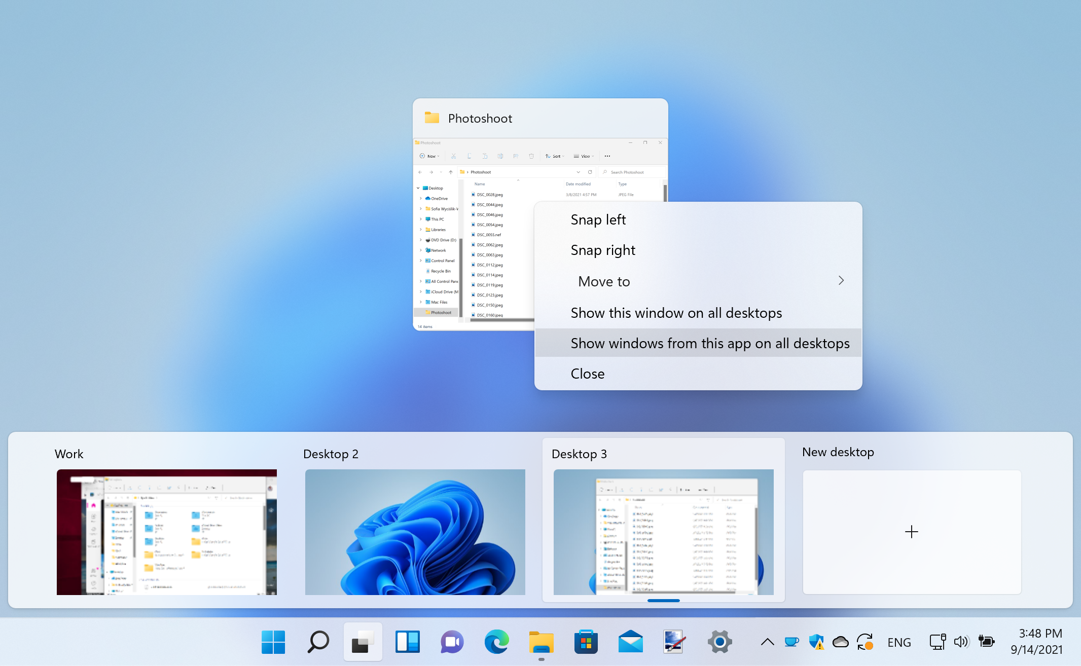 Desktop virtual Windows 11