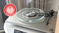 Rega turntable with In For Review logo