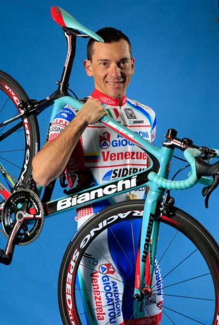 Francesco Reda is off for a walk with his Bianchi Sempre Pro