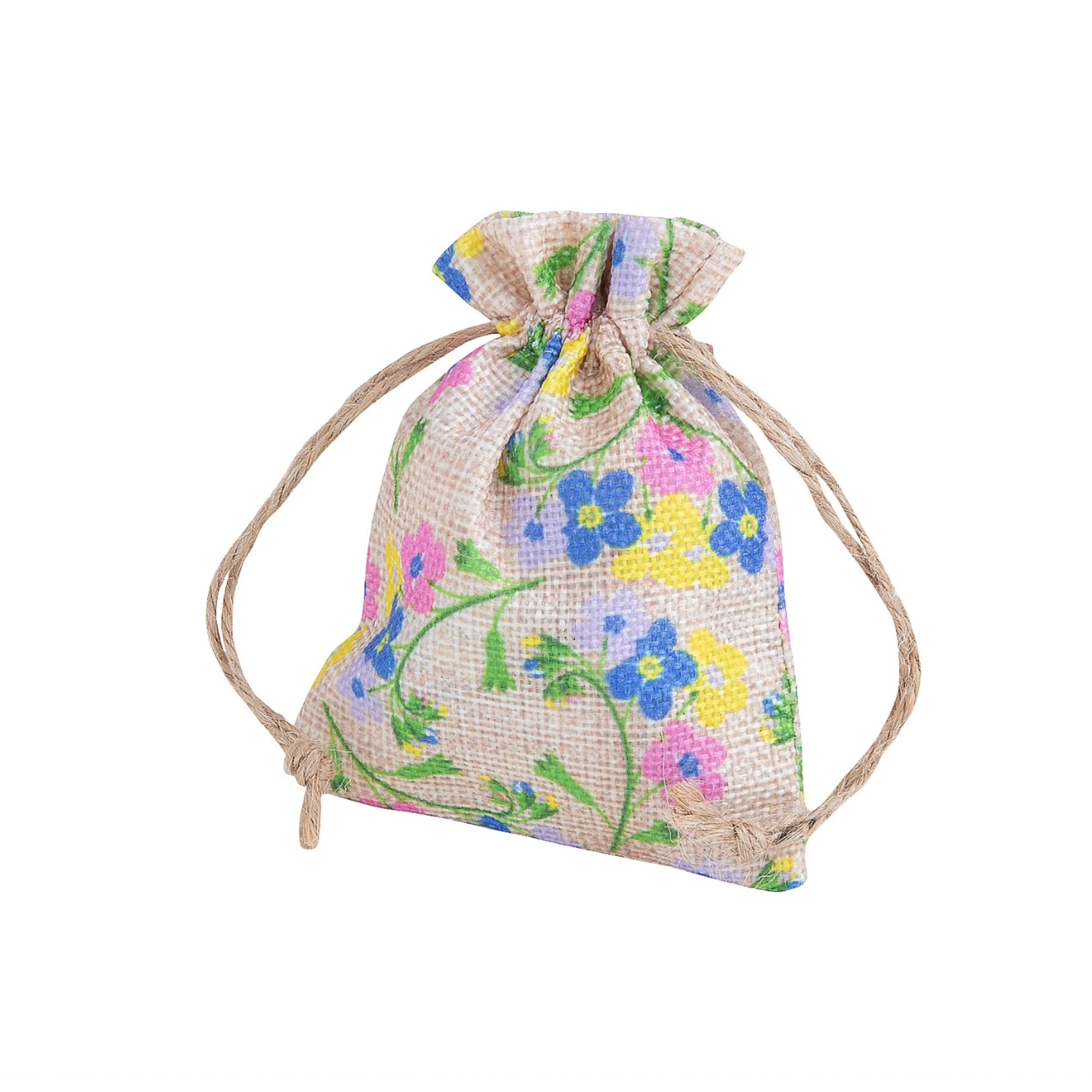 Mini Floral Print Burlap Drawstring Bags Walmart