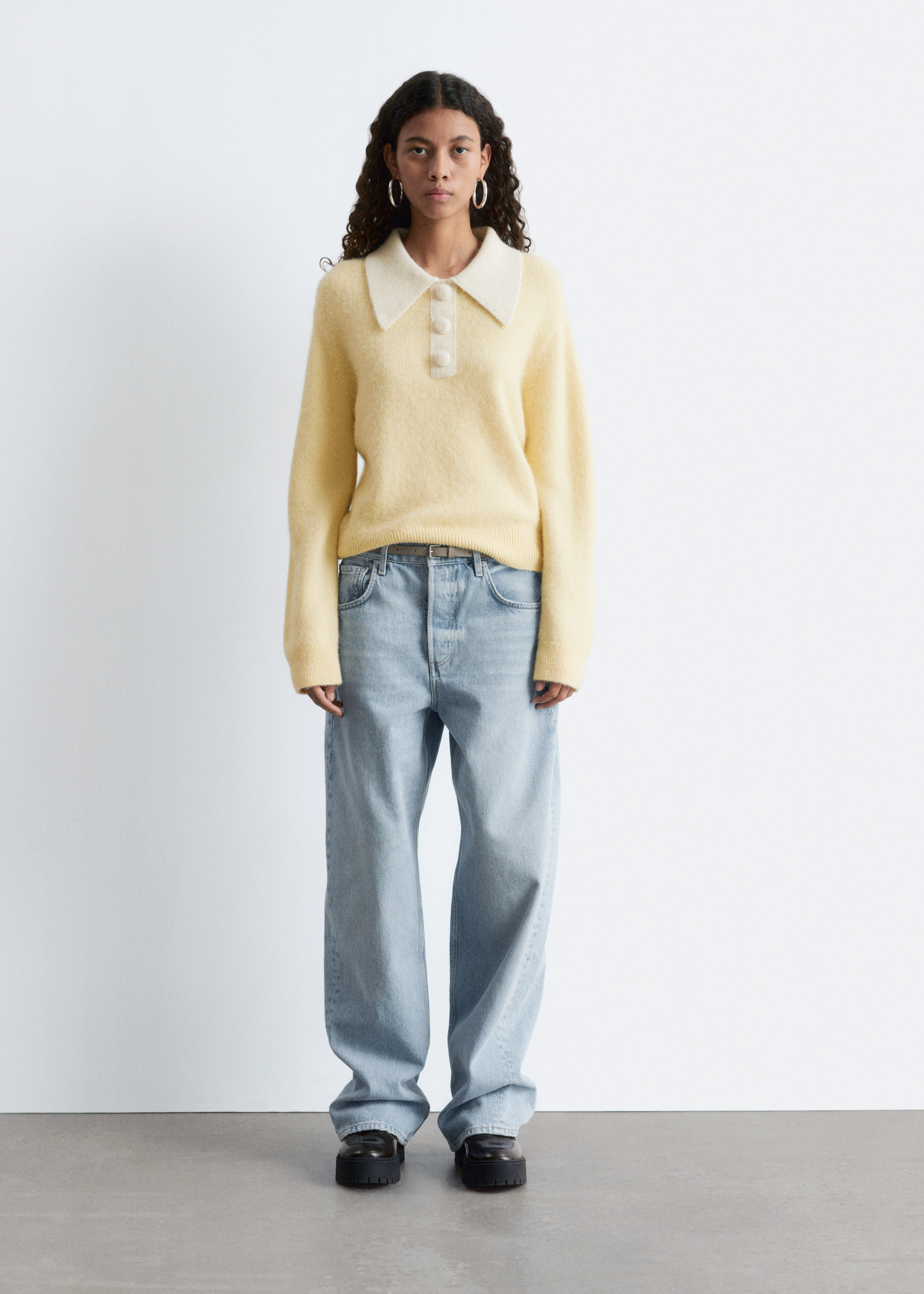 Alpaca-Blend Collared Jumper