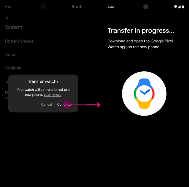 Wear OS 4 cloud transfer