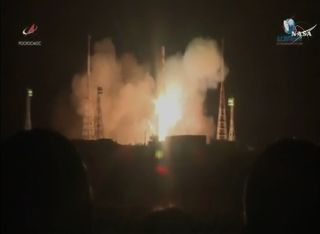 A Russian Soyuz rocket carrying the Progress 70 cargo ship lifts off from Baikonur Cosmodrome, Kazakhstan at 3:51 a.m. local time July 10, 2018 (5:51 p.m. July 9 EDT).