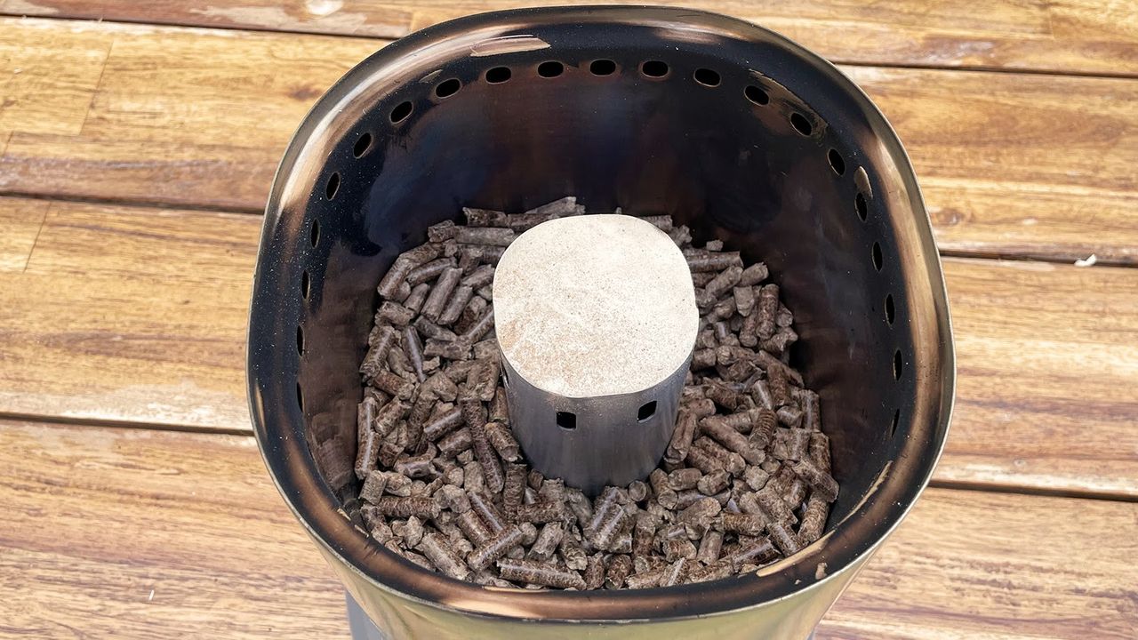 East Oak Mini Tabletop Fire Pit being tested in writer's home