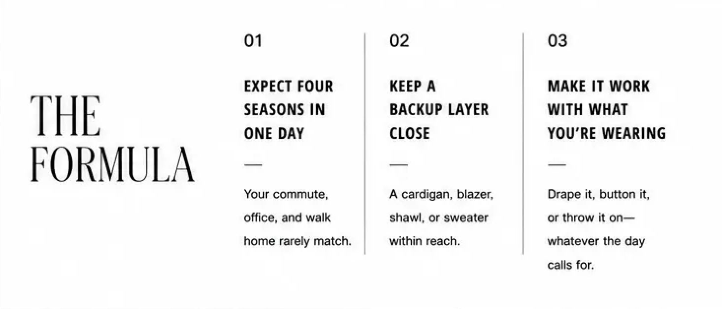 "the formula": "keep a backup layer close" followed by other tips