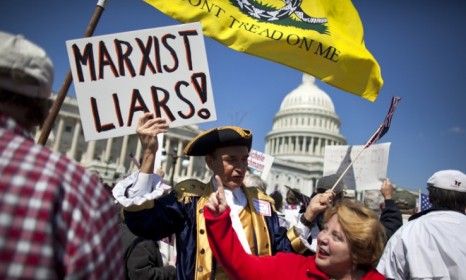 A Tea Party rally outside the Capital earlier this year