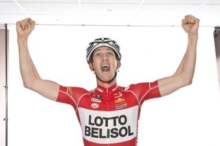 Jurgen Van den Broeck takes part in a training camp by the Lotto-Belisol team in 2013