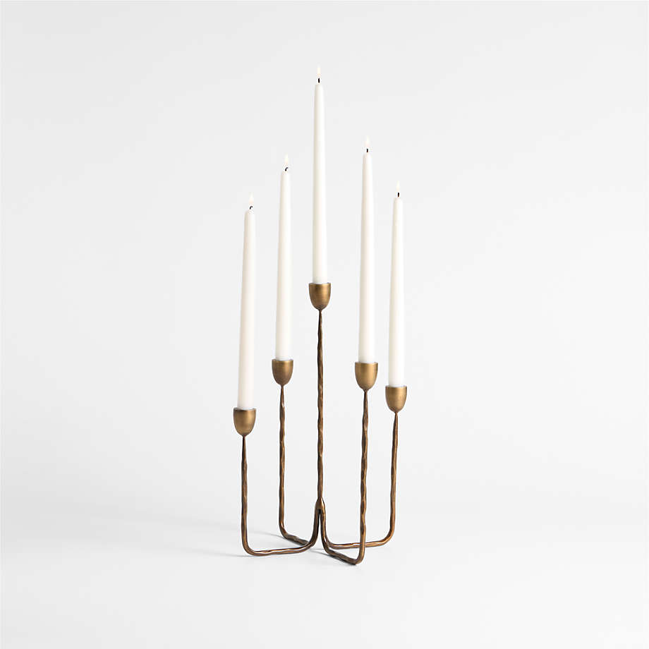 Twisted brass candelabra