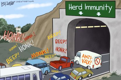 Editorial Cartoon U.S. anti vaccine covid