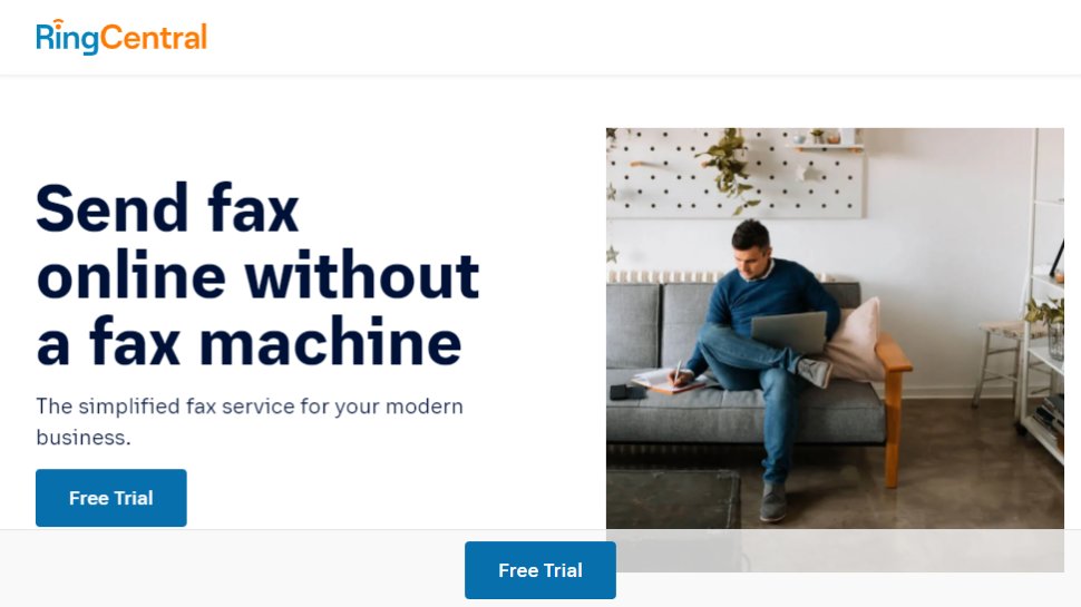 Website screenshot for RingCentral Fax