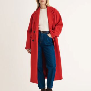 Long red coat