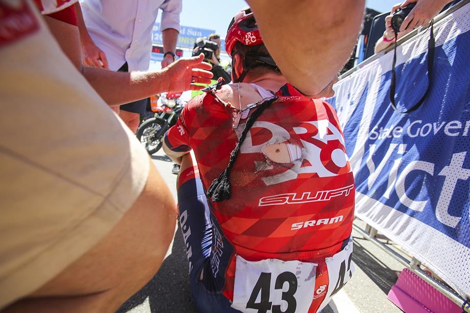 Brenton Jones was brused and battered but will ride tomorrow