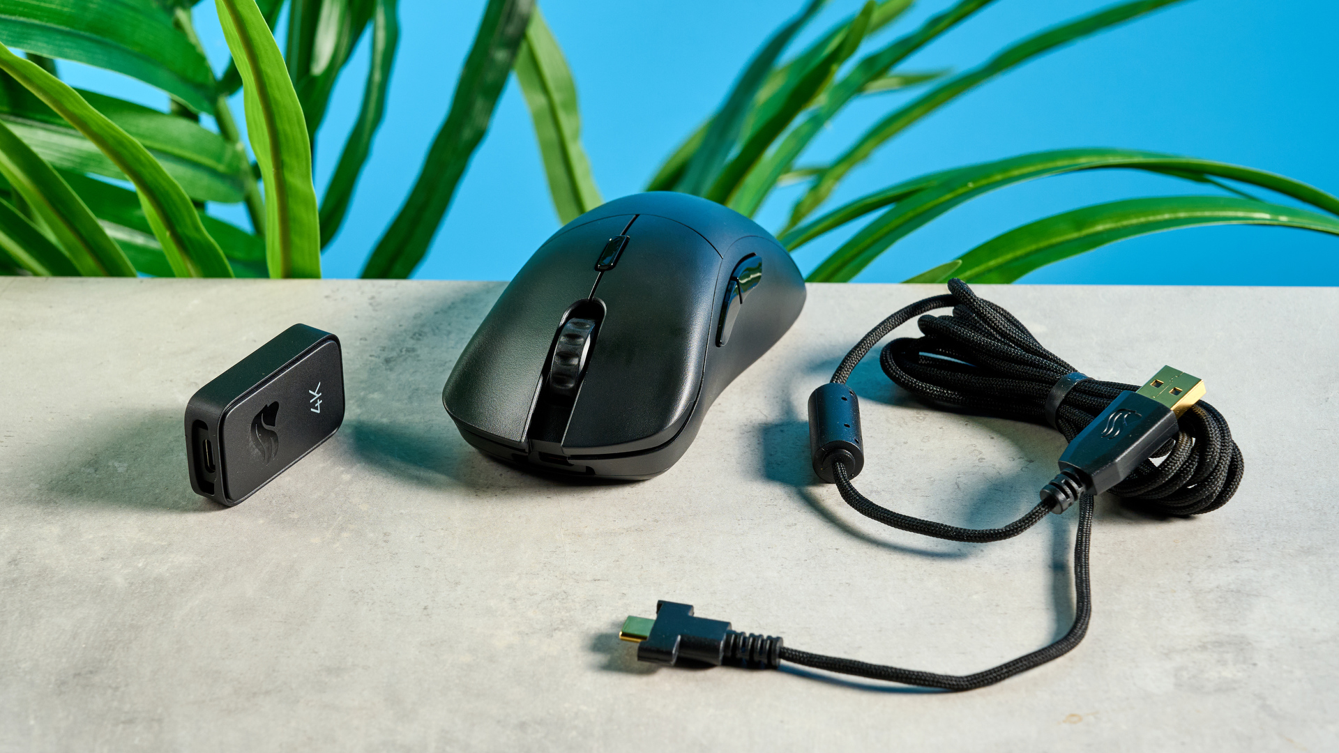 A black Glorious Model D2 Pro wireless gaming mouse