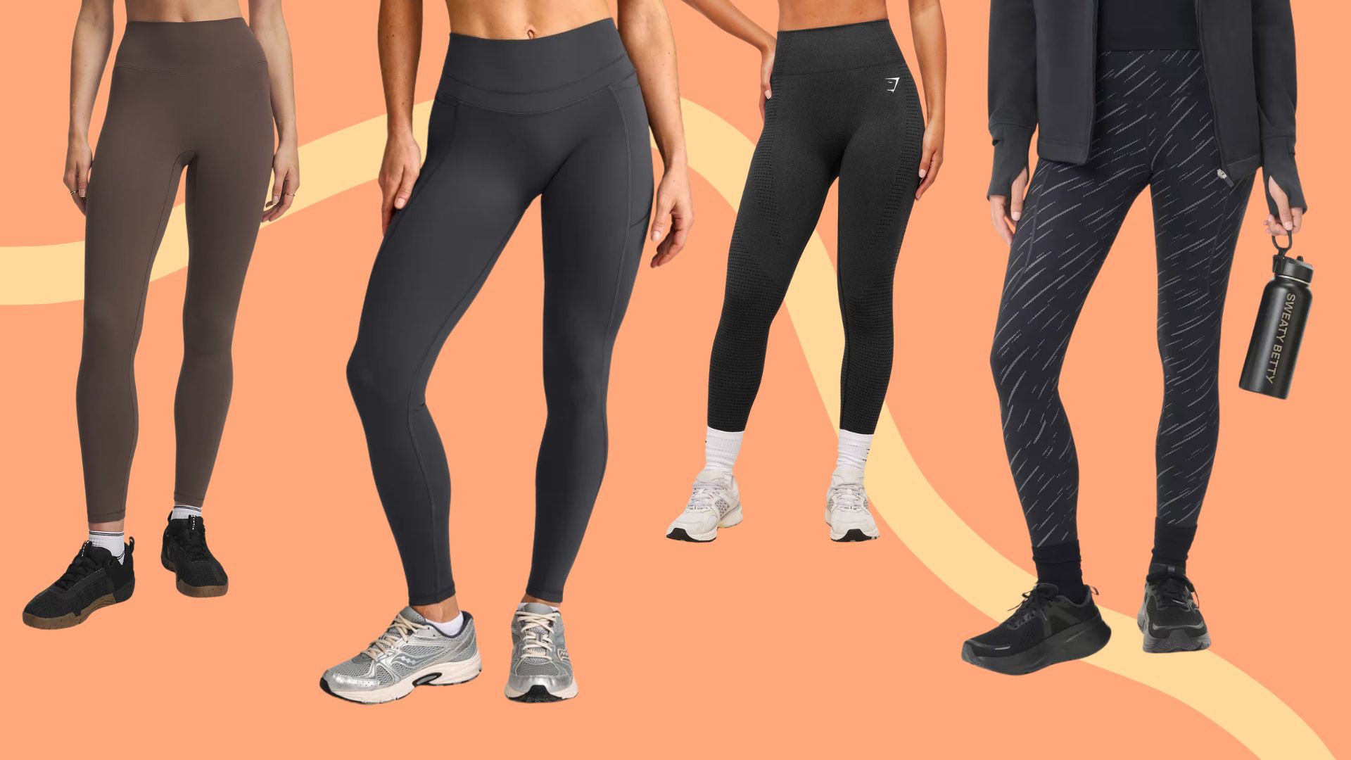 A collection of the best workout leggings, tried and tested in 2026, including leggings from Under Armour, Oner Active, Gymshark, and Sweaty Betty