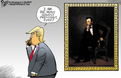 Political Cartoon U.S. Trump Most Honest President Ever Abe Lincoln