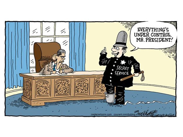 Obama cartoon white house intruder secret service