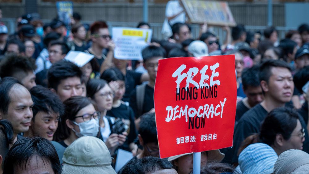 Pro-democracy protesters in Hong Kong, July 2019.