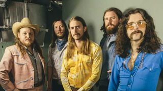 The Sheepdogs pose backstage