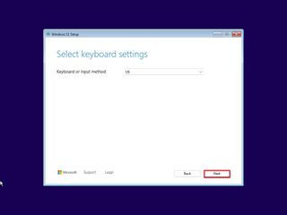 Windows 11 Setup keyboard