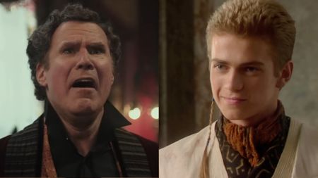 Will Ferrell screaming in Holmes & Watson/Hayden Christensen grinning in Star Wars: Attack of the Clones