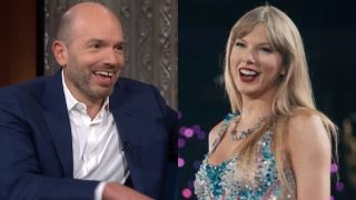 Paul Scheer on The Late Show with Stephen Colbert and Taylor Swift on The Eras Tour movie.