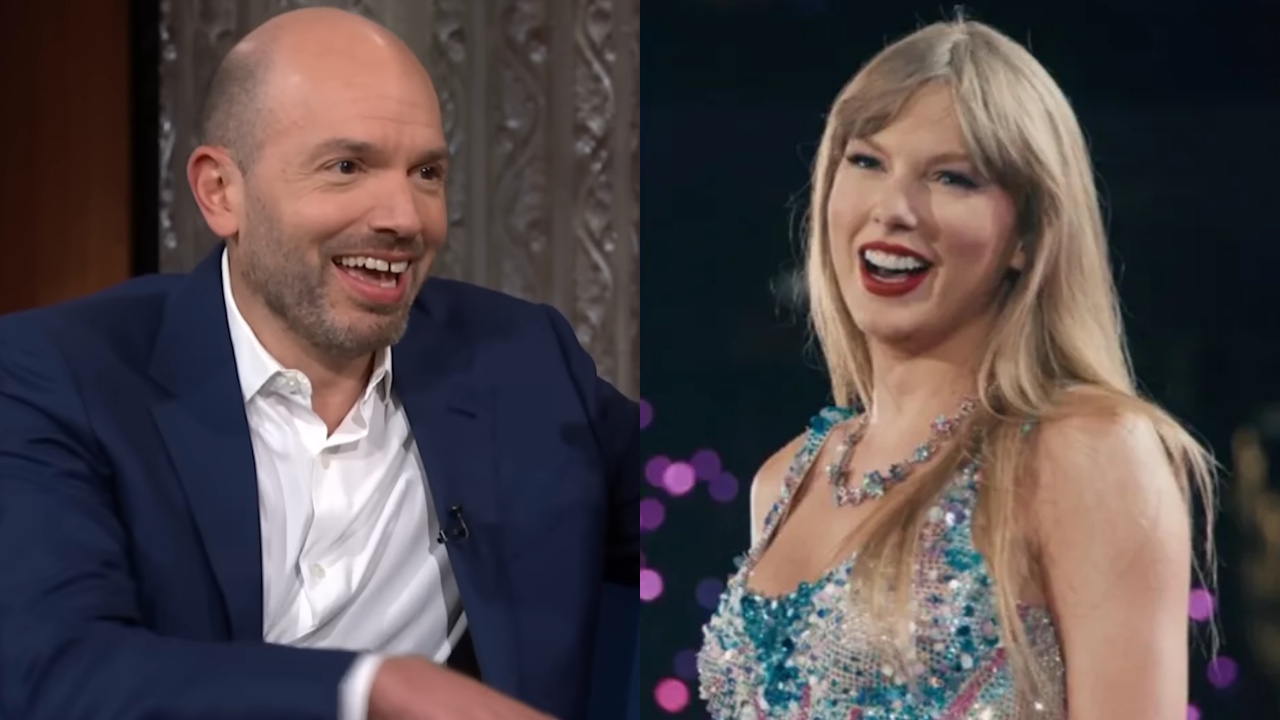 Paul Scheer on The Late Show with Stephen Colbert and Taylor Swift on The Eras Tour movie.