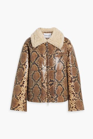 Kaz Faux Snake-Effect Leather Jacket