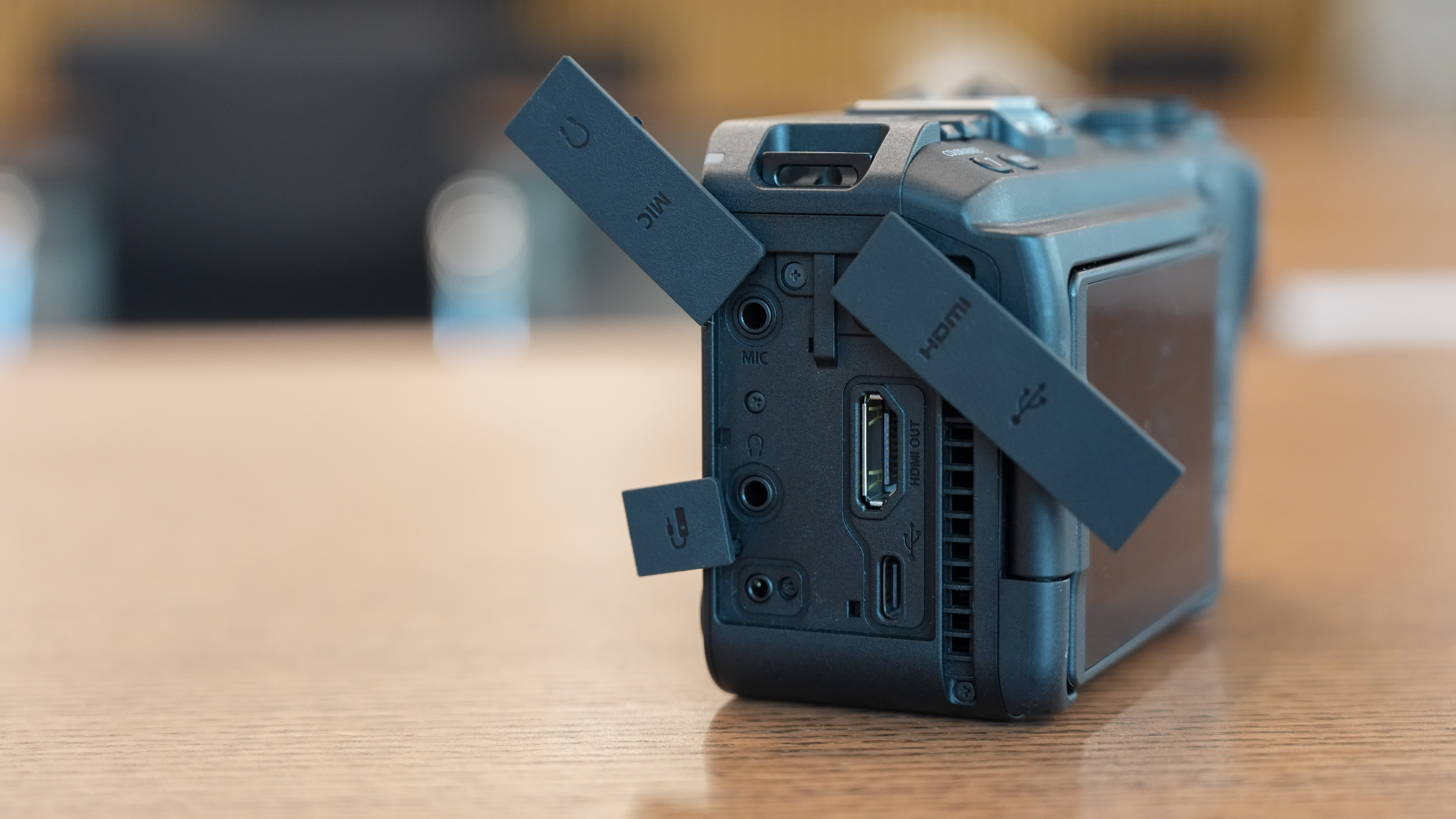 Canon EOS R6 V on a wooden surface