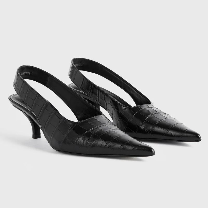 Toteme&#039;s croco-embossed slingback kitten heels