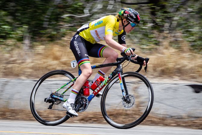 Race leader Anna van der Breggen (Boels Dolmans) in full flight on stage 3 of the 2019 Tour of California Women's Race