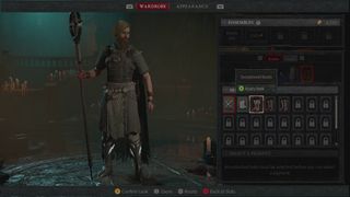 Diablo 4 character customization showing transmog