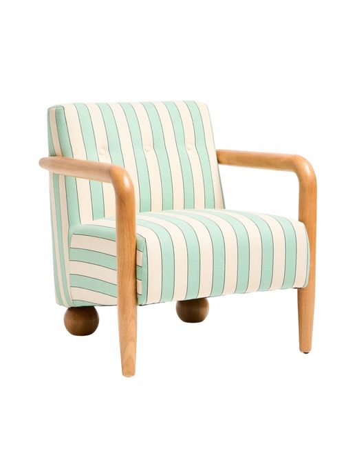 Pablo Green Striped Armchair