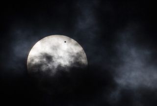 Flickr user KJS caught the very beginning of Venus' transit across the sun's disk from Langdon, N.D., before clouds swept in about an hour into the transit.
