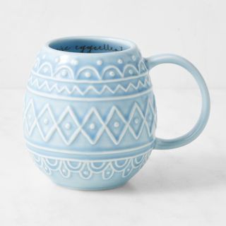 Blue Easter egg shaped mug 
