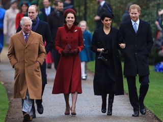 The royal family walks to church on Christmas Day in 2018