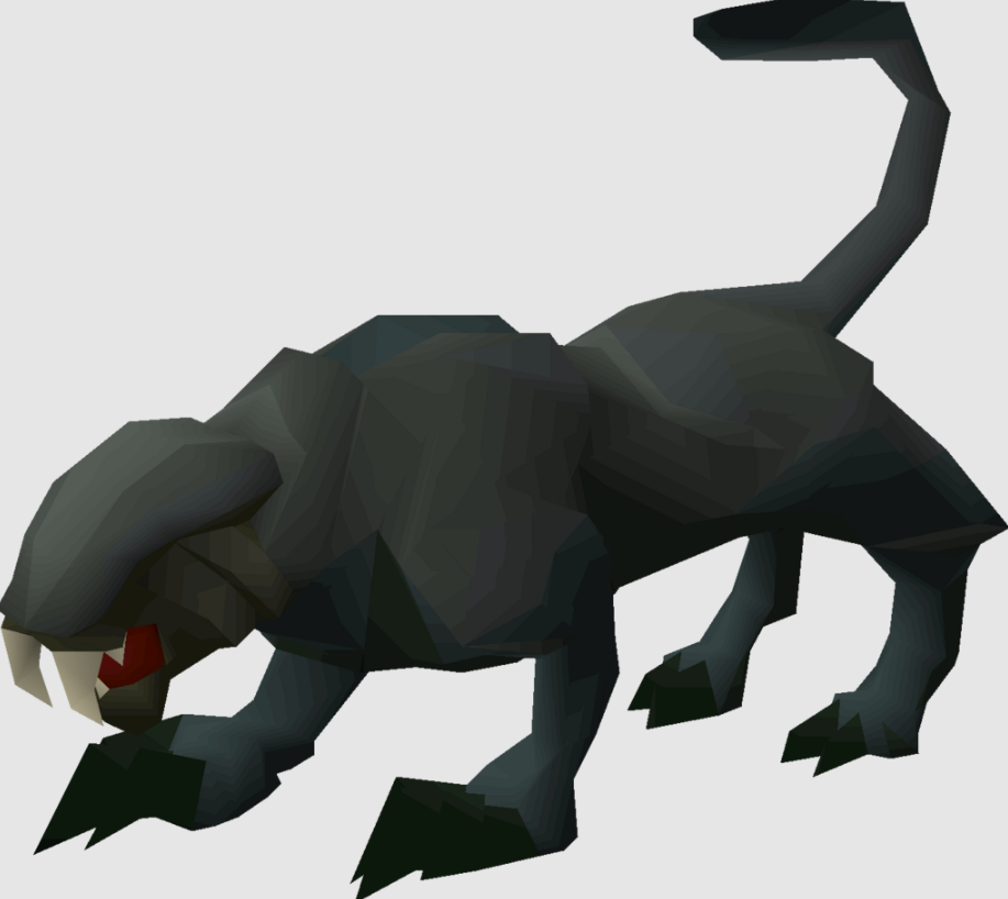 An image of a nail beast, a creature somewhat like a cross between a panther and a mole-rat, in Old School RuneScape.