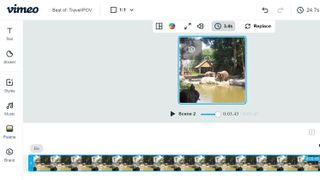 Elephant safari video being edited within Vimeo Create interface