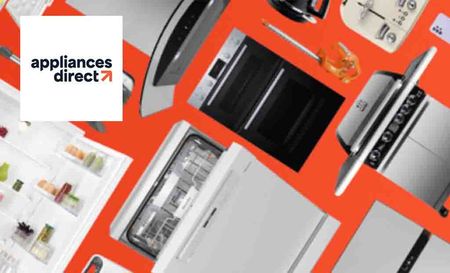 appliances direct logo placed over kitchen and home appliances