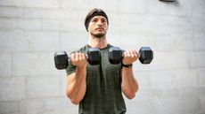 Man working out with dumbbells