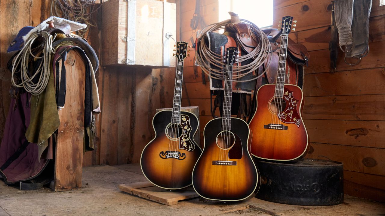 Pre-War SJ-200 Vintage Sunburst, 1942 Banner J-45 Vintage Sunburst, 1960 Hummingbird Fixed Bridge Heritage Cherry Sunburst