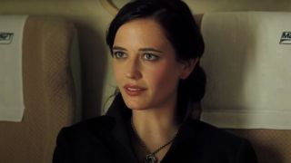 Eva Green takes her seat on the train in Casino Royale.